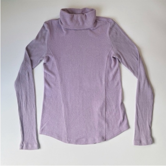 Anthropologie Saturday/Sunday Brushed Fleece Turtleneck Lilac XS - Picture 2 of 6